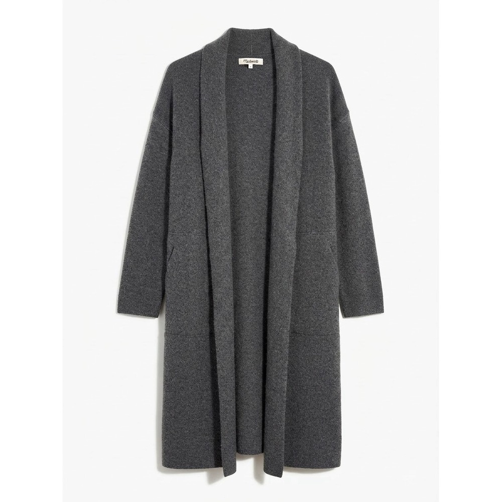 Madewell Merino Wool Long Cardigan XS Winter Luxury Preppy Boho Gray Warm Stretc